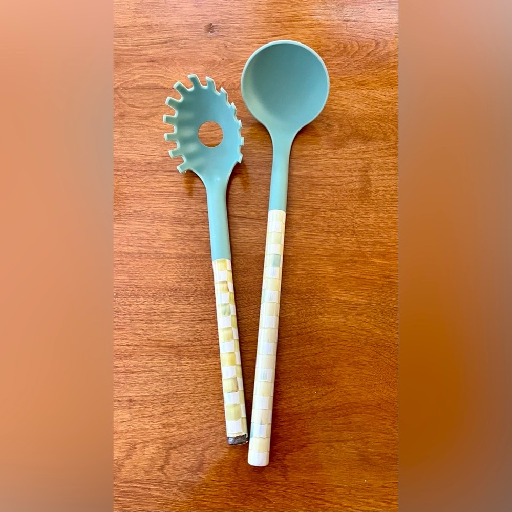 MacKenzie-Childs parchment Check Kitchen Utensils